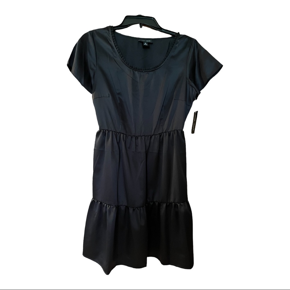 NWT Size:M silky black mini dress